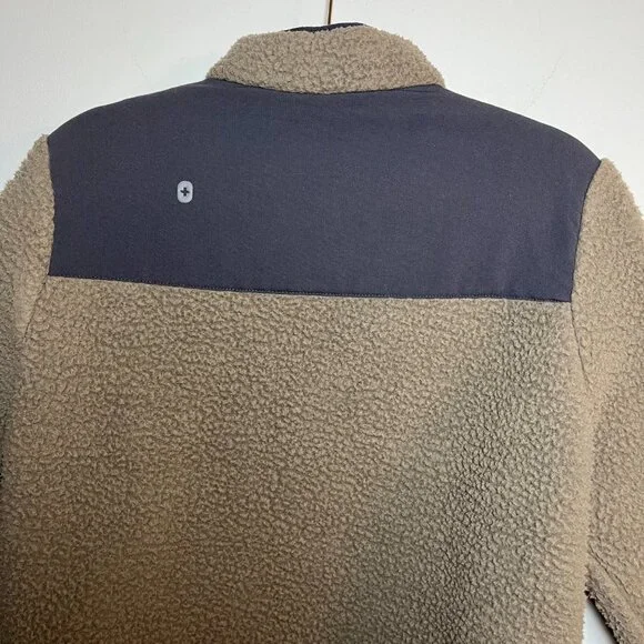 Figs On-Shift Sherpa Jacket Cacao Brown Small Warm Thermal Fleece Nurse Doctor - Picture 9 of 12